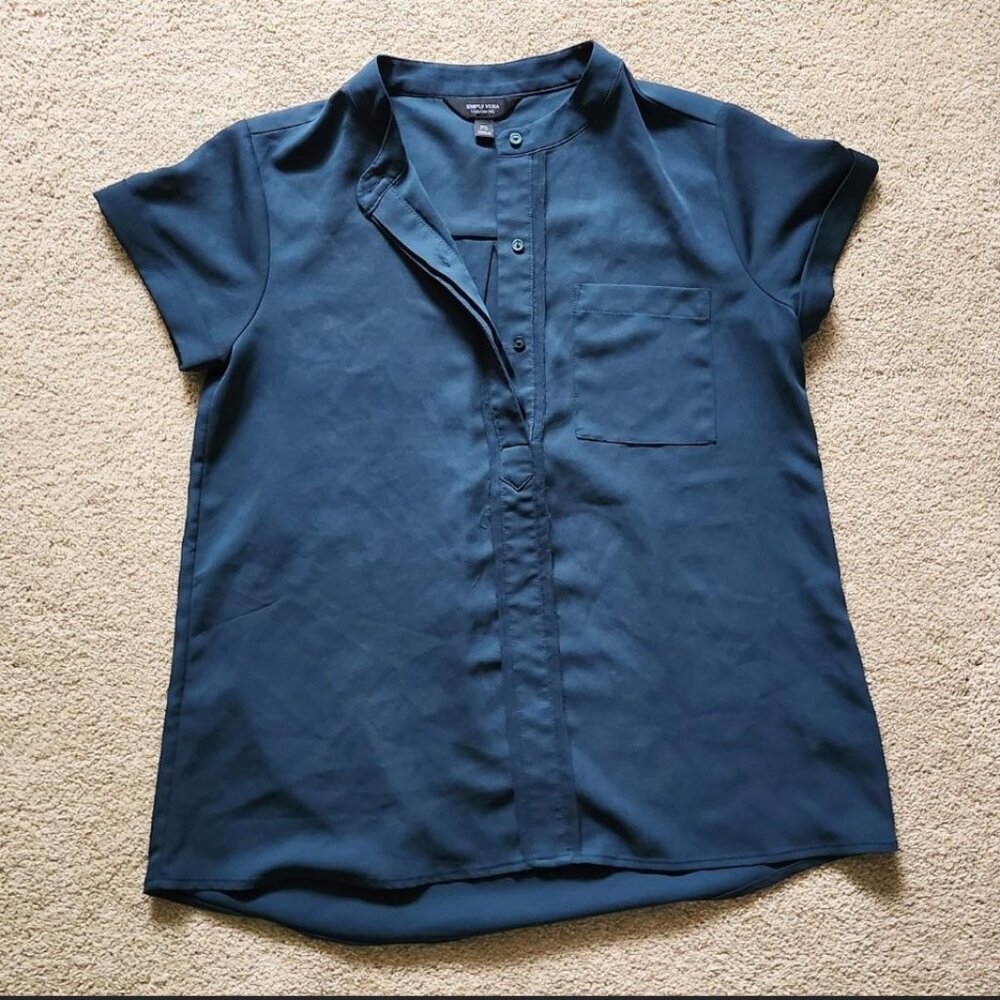 Vera Wang teal blouse